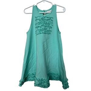 Lucky Jade Jersey Ruffle Hem Dress Mint Green Girl's Size 6-7 years NWT